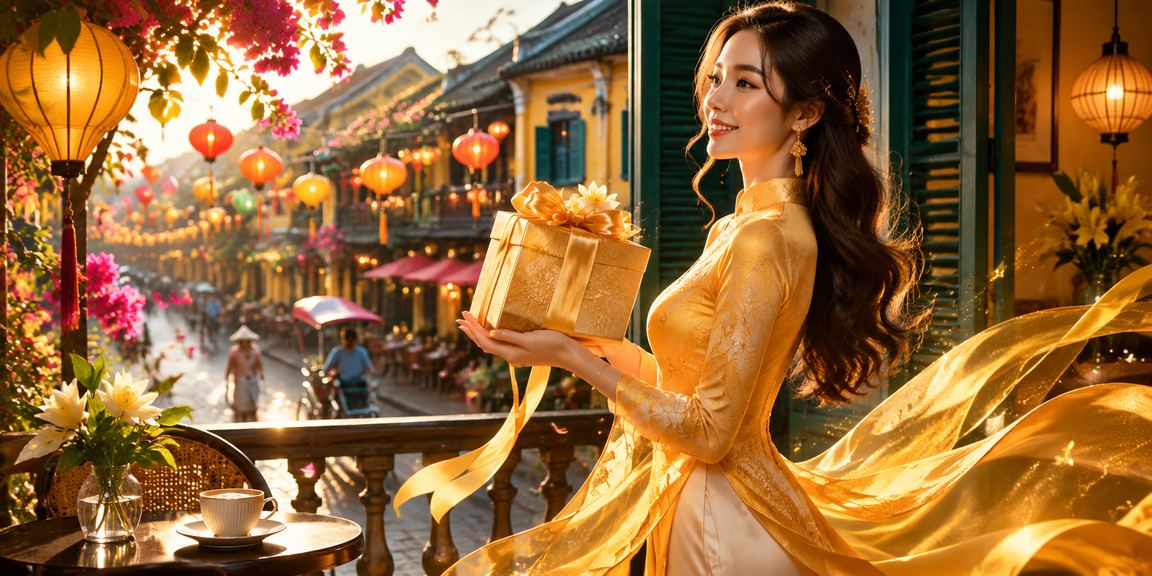 Người phụ nữ mặc áo dài Hà Nội nhận bonus VIP qua điện thoại