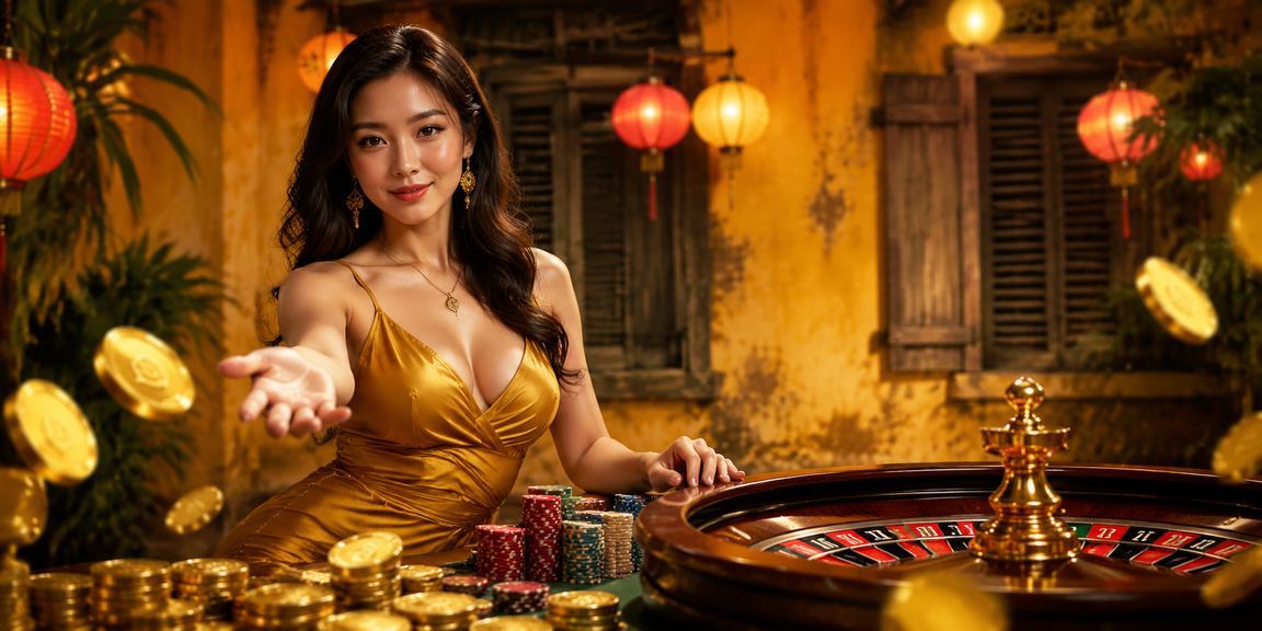 Người chơi roulette dưới ánh đèn lồng Hội An qua giao diện live casino m56